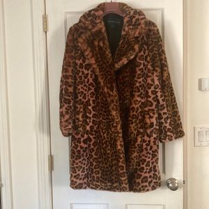 French Connection ombre leopard print coat